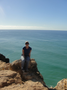 The author, Emily Lamia, at the coast of Australia's Fraser Island 